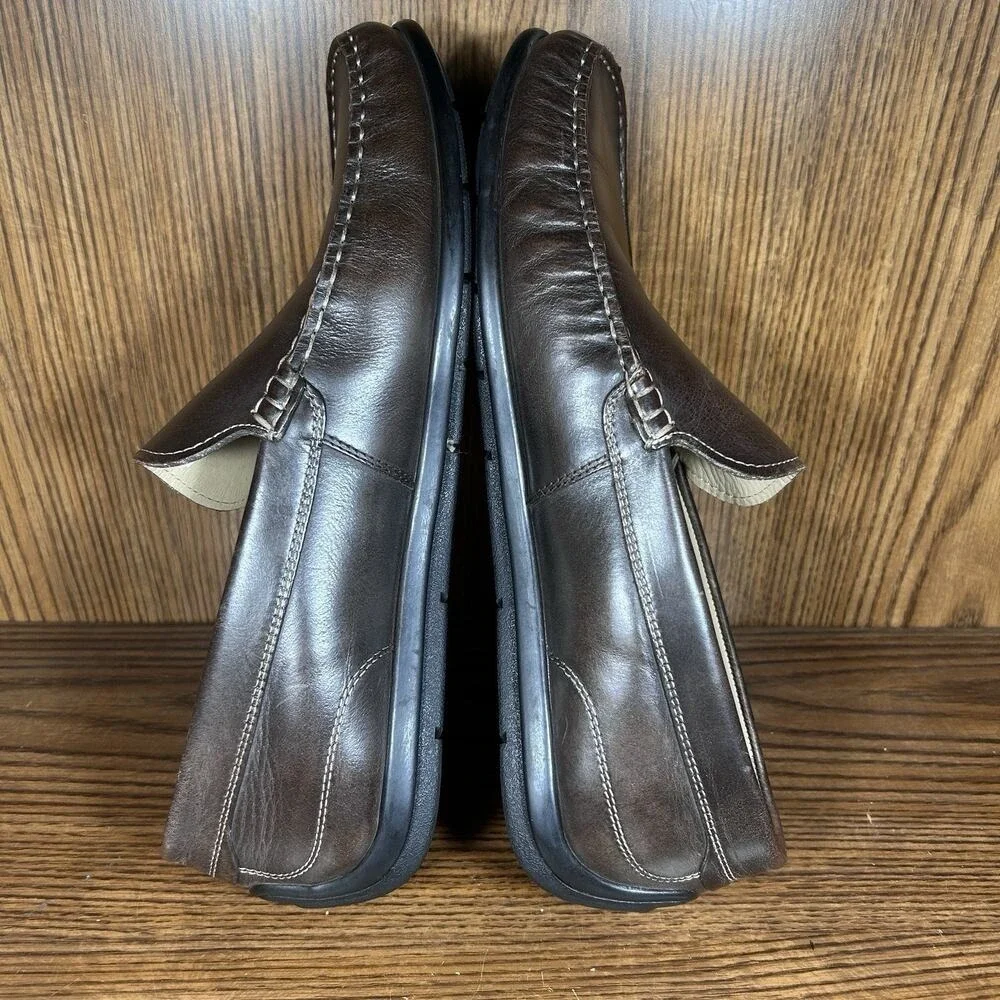 ECCO Leather Driving Loafer Mens Size‎ US 10 Brown Classic Slip On Moc Toe